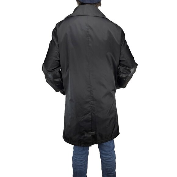 RUDSAK Trench Water Resistant Leather Detailling Long Black sz M‎ - Picture 3 of 9